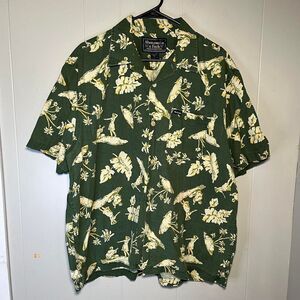 Abercrombie & Fitch Hawaiian Button Up Hula Girl Beach Size Large Vintage Y2K